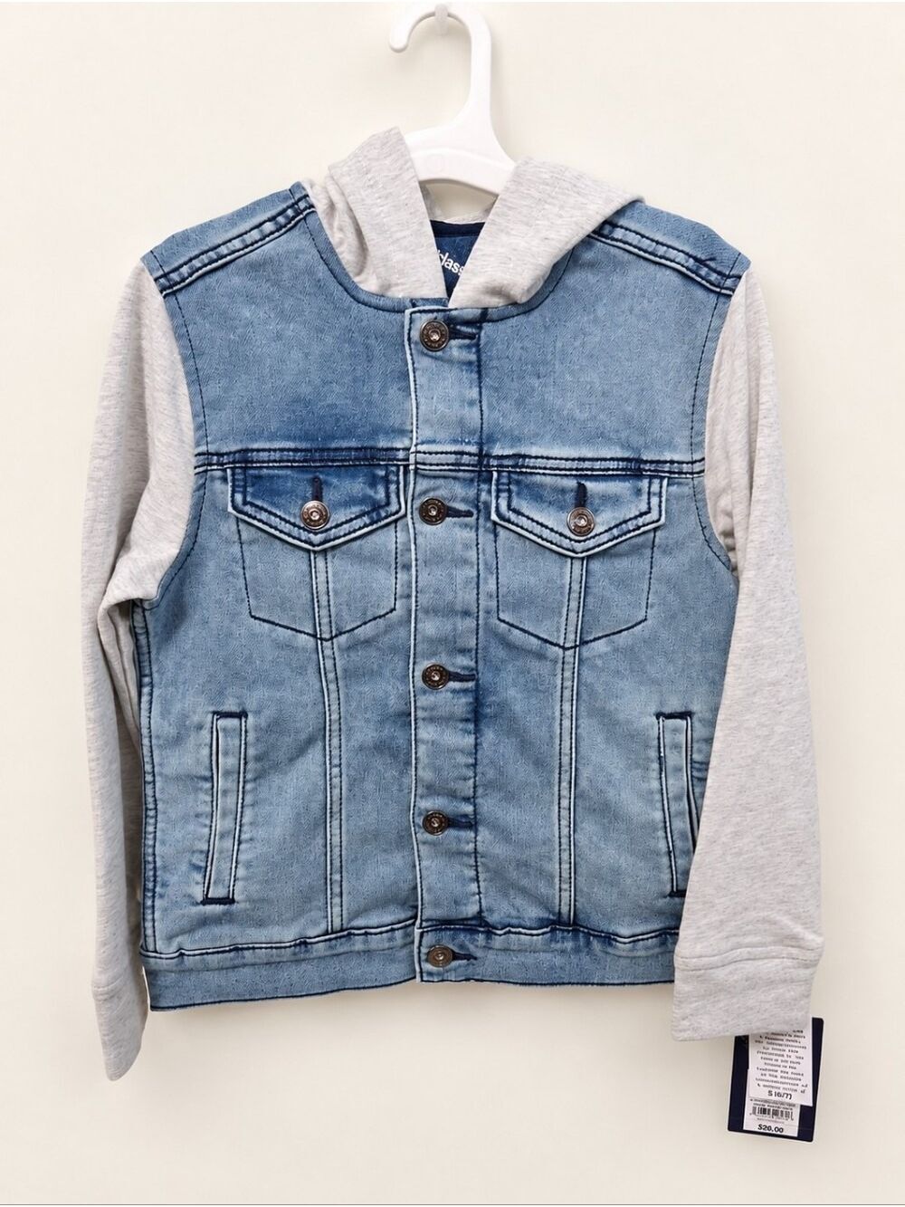 Art Class Kids Hooded Denim Jacket Size S 6/7 NWT